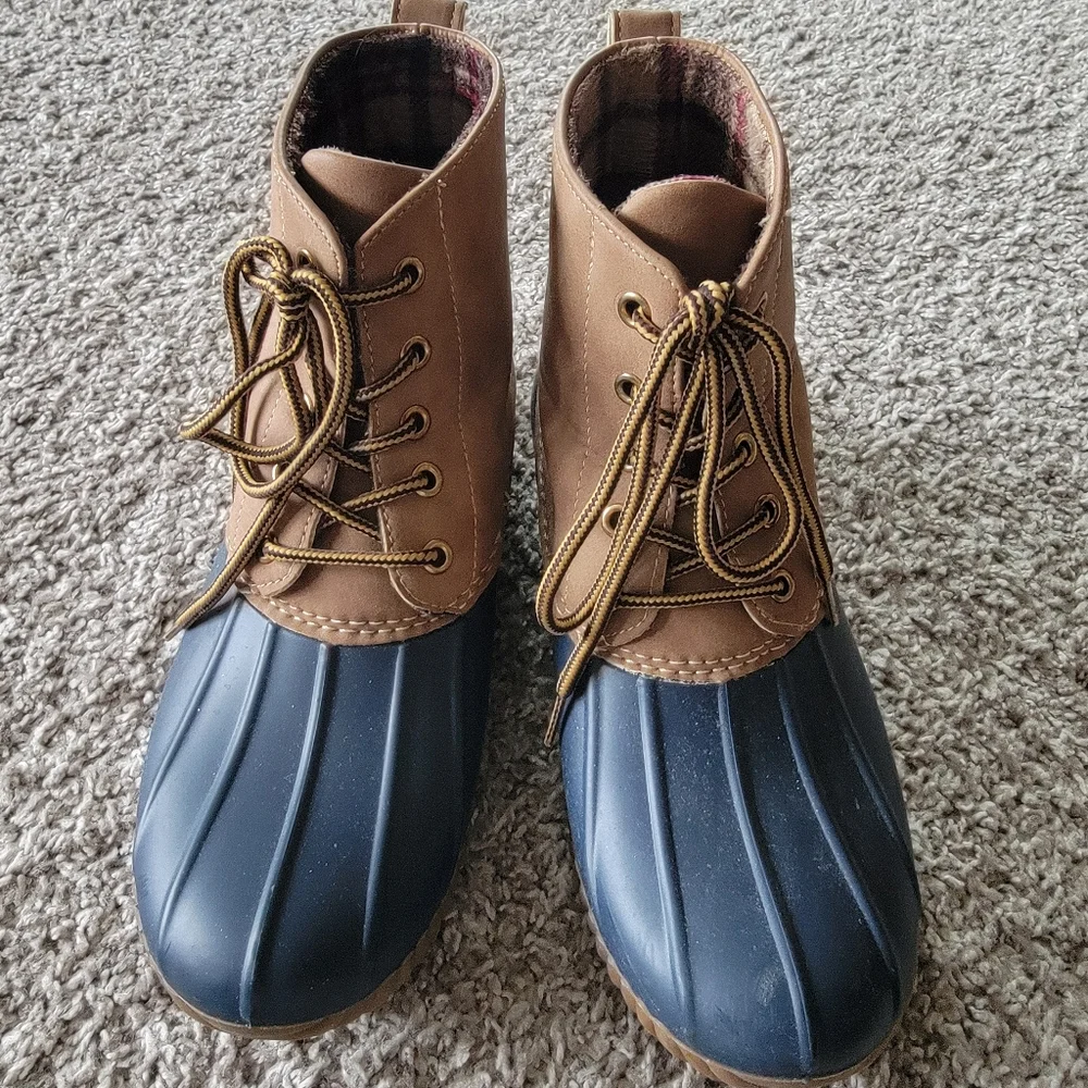 Henry Ferrera Mission Rain/Snow Boot Tan/Blue Size 8